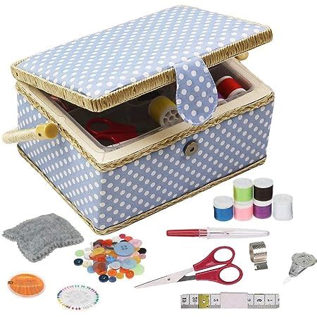 Amazon Com ISOTO Wooden Vintage Sewing Basket With Sewing Kit