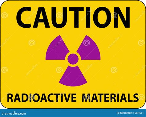 Radioactive Material Sign Caution Radioactive Materials Stock Vector