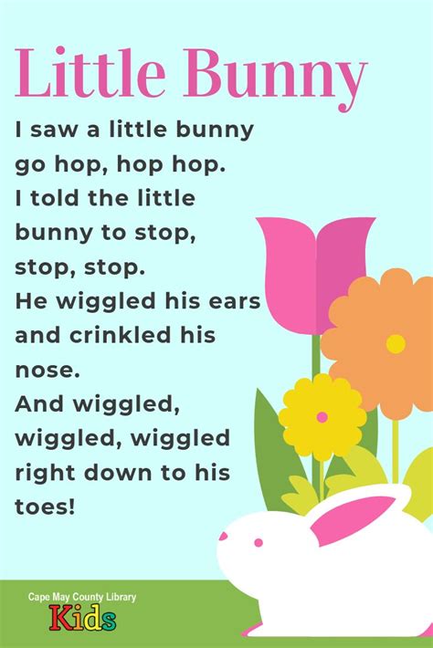 Little Bunny Action Rhyme Rhyming Poems For Kids Nursery Rhymes