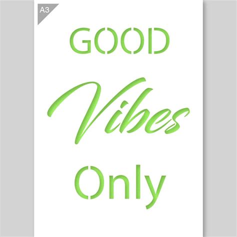 Good Vibes Only Quote Stencil Plantilla De Cotización Etsy