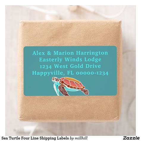 Sea Turtle Four Line Shipping Labels Mill Hill Mailing Labels Treat
