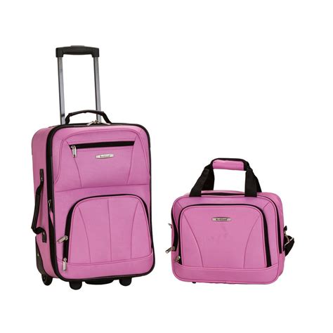 Rockland Rio Expandable 2 Piece Carry On Softside Luggage Set Pink Ebay