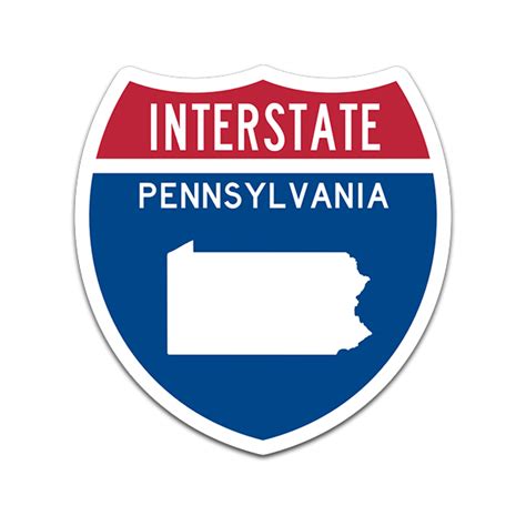 Pennsylvania Interstate Highway Sign Sticker Decal Pa Usa Freeway