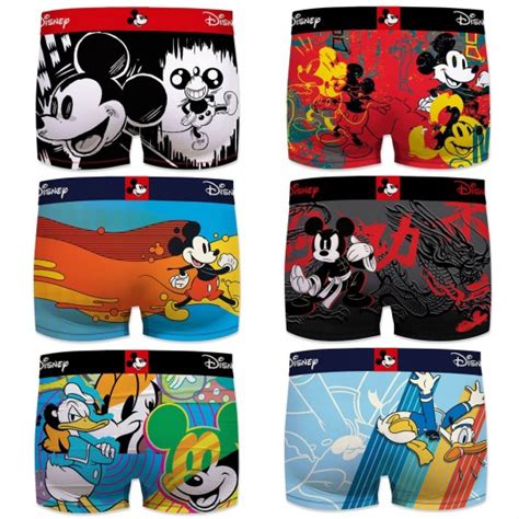 Set Of 6 Freegun Mens Disney Mickey Mouse Boxers