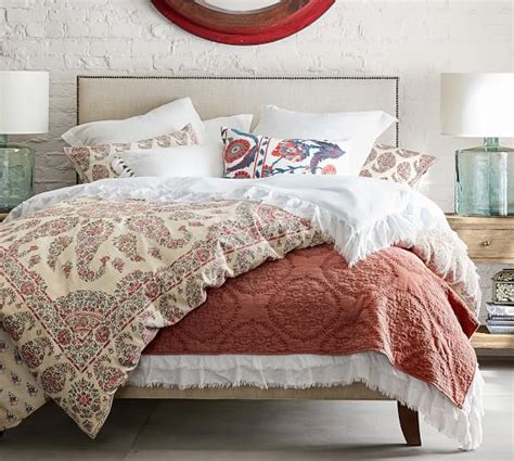 Shop colette king upholstered bed 52. Fillmore Square Upholstered Bed | Pottery Barn