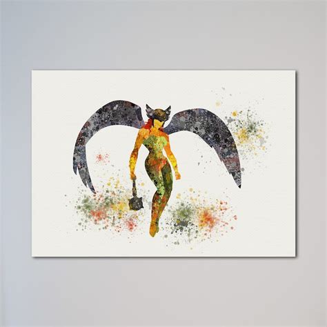 Hawkgirl Justice League Poster Watercolor Print Hawkgirl Etsy