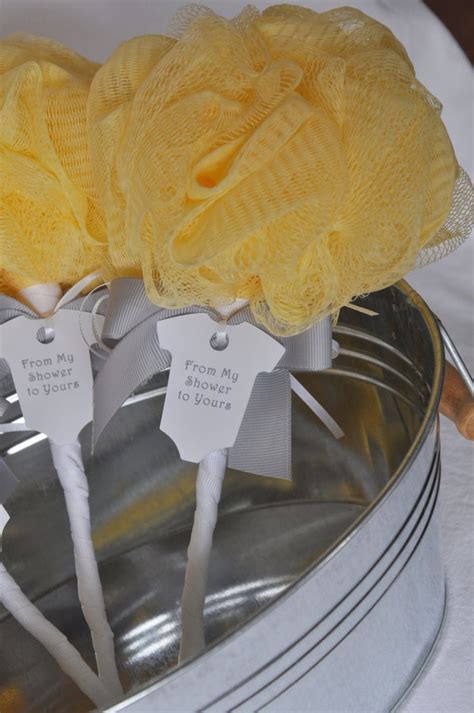 The 14 best wedding party favors for every budget and style westing organics. Yellow and Gray Baby Rattle Bath Puff Baby Shower Favor ...