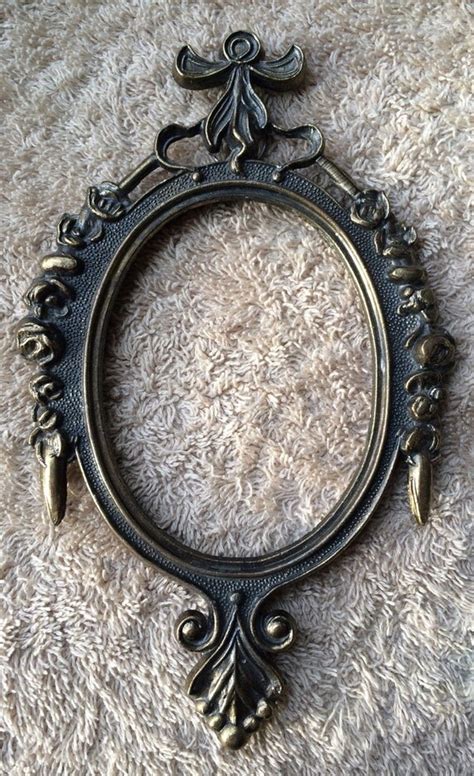 Vintage Oval Metal Frame Ornate Decor Made In Italy Small