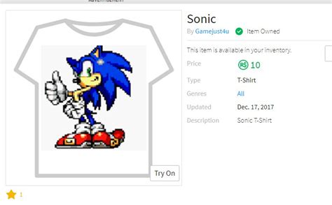 Roblox Sonic Shirt