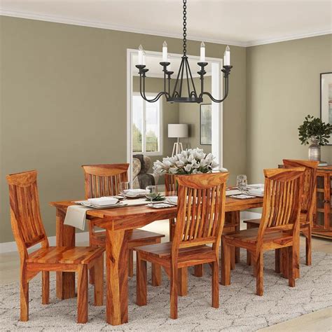 Idaho Modern Rustic Solid Wood Dining Table And Chair Set
