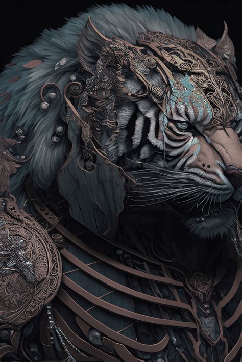 Künstlerische Illustration Tiger Warrior Europosters