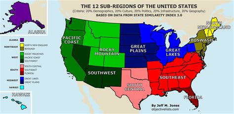 The 12 Sub Regions Of The United States Objective Lists