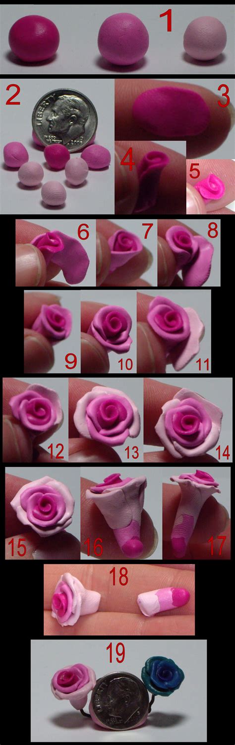 Polymer Clay Roses Polymer Clay Polimer çamur Eğitimleri Kil Kolye Ucu