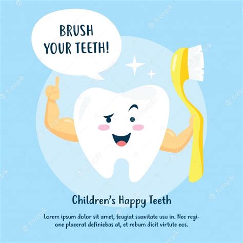 Children Hygiene Poster Campaign Tooth Brushing And Mouth Health
