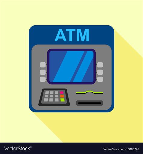 Atm Machine Icon Flat Style Royalty Free Vector Image
