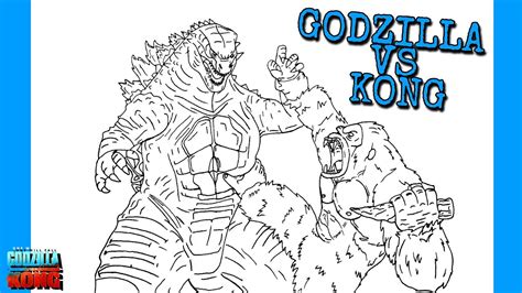 How To Draw King Kong Vs Godzilla Step By Step Godzilla Vs Kong Movie