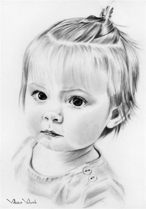 Custom Baby portrait, Pencil Drawing from your photo ... Baby roses is a pencil drawing.