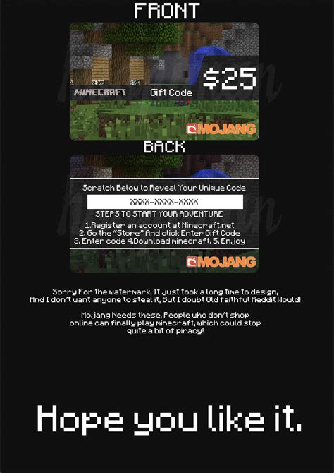 We deliver gift items such as flowers, cakes, balloon, chocolates, personalised gifts, gift cards & more. Minecraft Gift Card Concept! : Minecraft