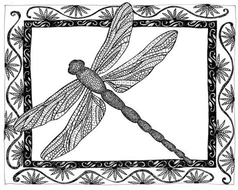 Dragonfly With Decorative Border Art Print Of By Mybigblue On Etsy