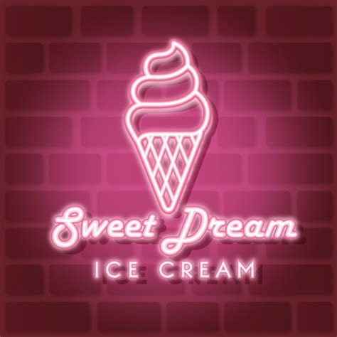 Ice Cream Neon Sign Vector Premium Download