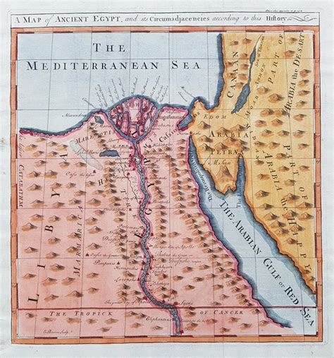 19th Century Antique Map Of Ancient Egypt