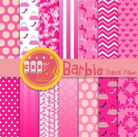 Hot Pink Digital Paper Barbie Digital Paper In By Gemmedsnail 500