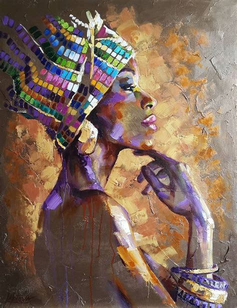 Portrait African Woman Abstract Portrait Woman Face Original Oil Canvas Painting African