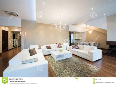 Interior Of A Modern Spacious Living Room Stock Photo Image Of
