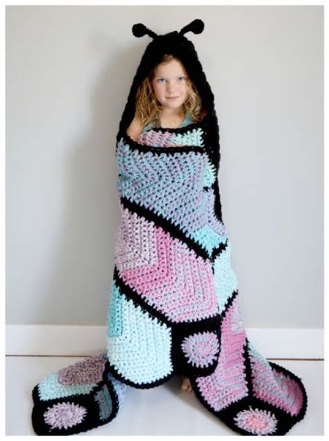 Hooded Butterfly Blanket Crochet Pattern Ribblr