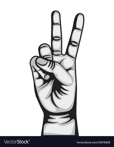 Hand Peace And Love Symbol Royalty Free Vector Image
