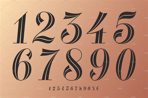 Numbers Set French Didot Style Numbers Font Numbers Typography