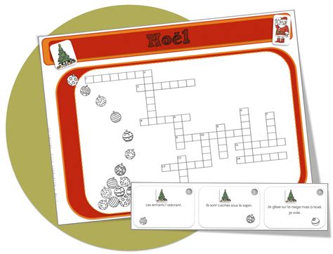 Mots Croisés Noël  Cp Ou Ce1  Bout De Gomme à Mot Croisé Cp