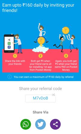 Money cube app referral code, invitation code & sign up bonus: Pocket Money Referral Code 2021: Get Instant ₹10 Paytm ...