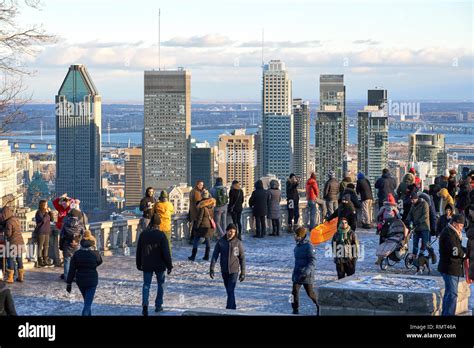 MONTREAL, CANADA - JANUARY 1, 2019 : Scenic view of downtown Montreal ...