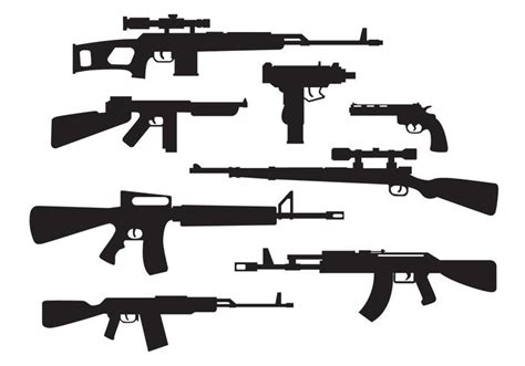 Military Weapons Silhouette Vector 127487 Vector Art At Vecteezy
