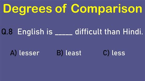 Degrees Of Comparison In English Grammar Adjective English Grammar