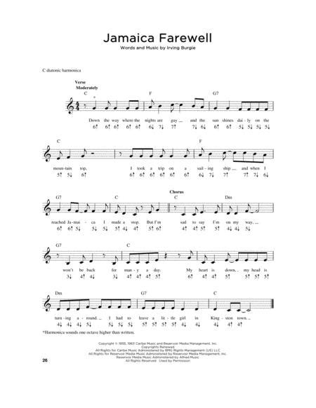 Jamaica Farewell Sheet Music To Download And Print
