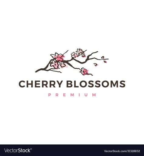 Cherry Blossom Logo Icon Royalty Free Vector Image