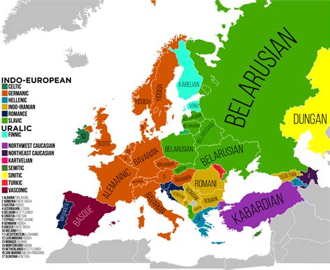 Most Spoken Endangered Languages In Europe By Country Language Map