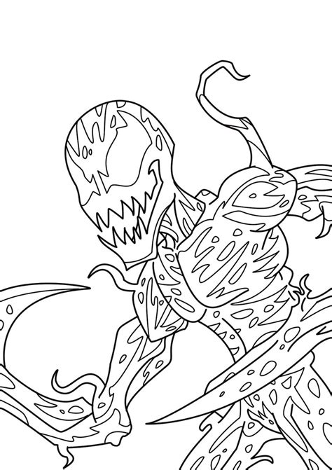 Spiderman vs venom coloring pagesfrightening fight on the roof betweet. Spectacular Carnage Lineart by GRIDALIEN on DeviantArt