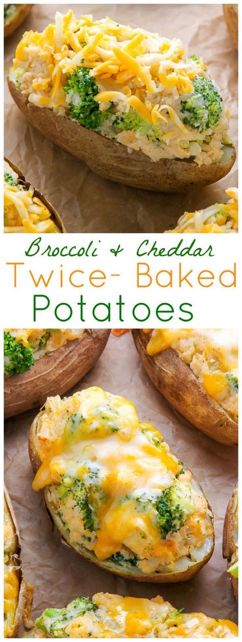 Bake potatoes for 45 minutes or until fork tender. Broccoli and Cheddar Twice-Baked Potatoes | Recipe ...