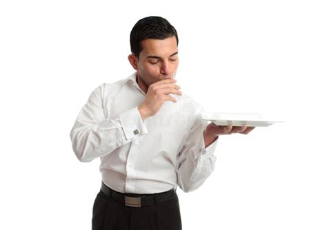 Delighted Waiter Holding Plate Stock Image Image Of Delight Adult
