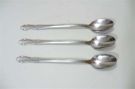 Set Of 3 Oneida Plantation Community Stainless Iced Tea Spoons Betty