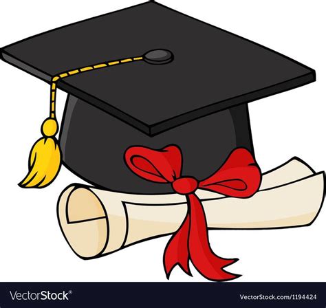 A Graduation Cap And Diploma Scroll With A Red Bow On Its Endcap