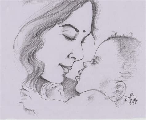 Discover images and videos about pencil drawing from all over the world on we heart it. Sketches and Drawings : Mother and Baby - Pencil Sketch