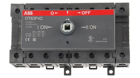 Ot63f4c 1sca105369r1001 Abb 4p Pole Din Rail Non Fused Isolator