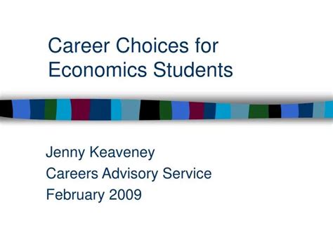 Ppt Career Choices For Economics Students Powerpoint Presentation