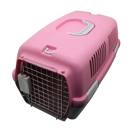 Pet Carrier Kennel Hard Crate Travel Portable Tote Cage 12215 Pink Ebay