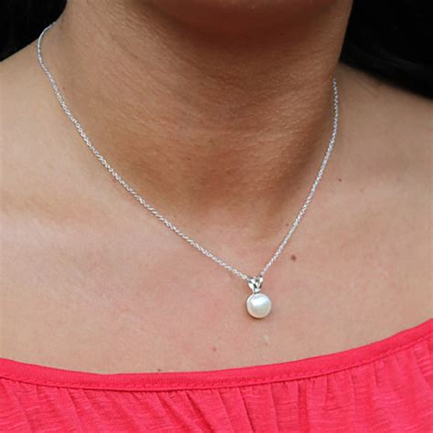 Single Freshwater Pearl Sterling Silver Necklace Eve S Addiction