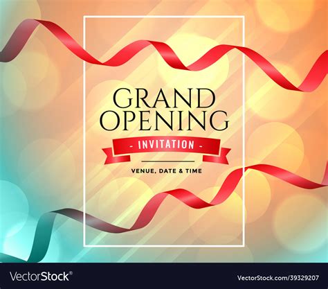 Grand Opening Inauguration Invitation Template Vector Image